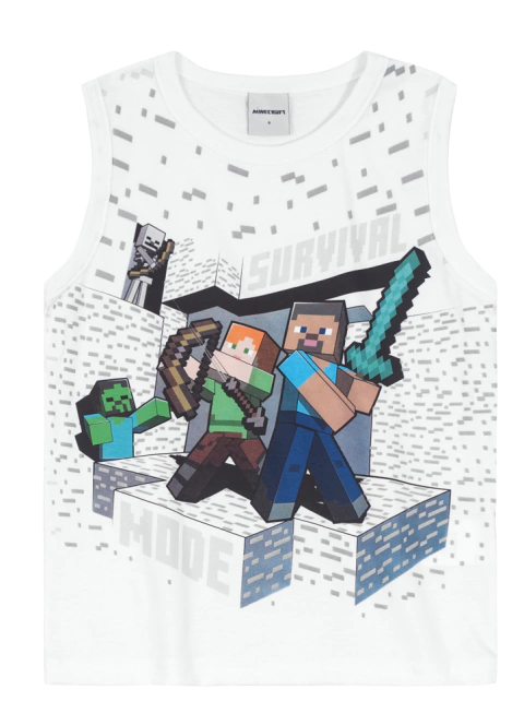CAMISETA REGATA MEIA MALHA DO MINECRAFT