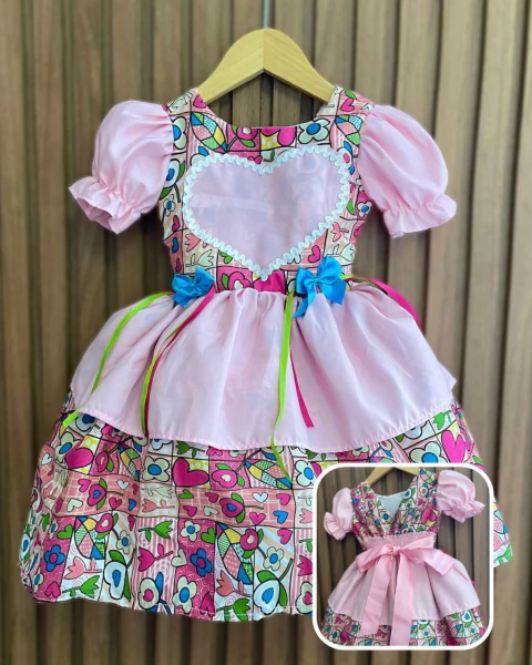Vestido Infantil menina de quadrilha Vestido Caipira vestido junino vestido de arraiá caipirinha - comprar online
