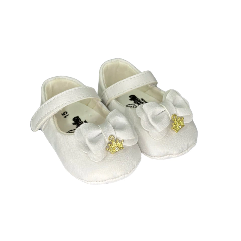 Sapatilha de bebê menina com Laço e Pingente Sapatinho de boneca de bebe menina