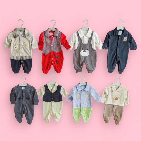 KIT MACACÃO BEBÊ menina menino 100% Algodão 3 PÇc + brinde