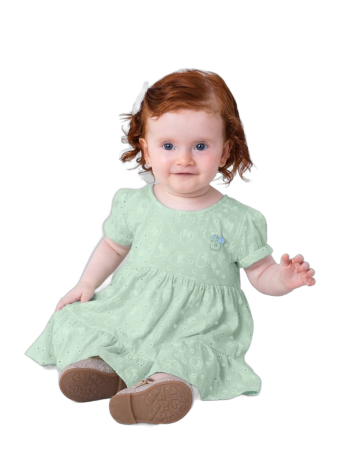 Vestido bebê menina Disney Minnie Mouse em Meia Malha licenciado - tamanho P, M e G - comprar online