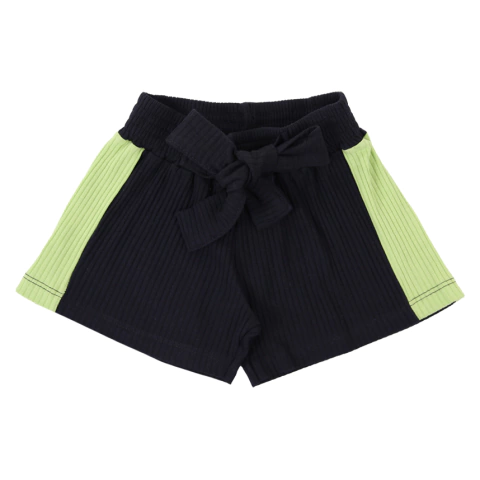 SHORT DE MENINA FAKINI KIDS EM RIBANA CANELADA