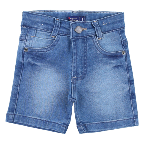 BERMUDA JEANS FAOS CÓS ELASTICO E BOLSO FRANZIDO