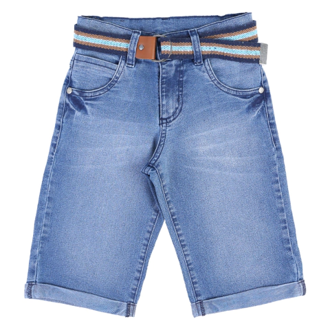 BERMUDA Jeans INFANTIL MENINO KOOKABU DETALHE DE BOLSO com cinto