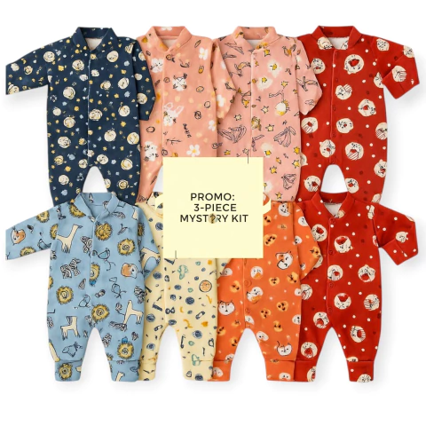 KIT 3 MACACÕES - MACACAO BÊBE MENINO MACACAO BEBE MENINA - MACACÃO SOFT COM BOTÃO PRESSÃO