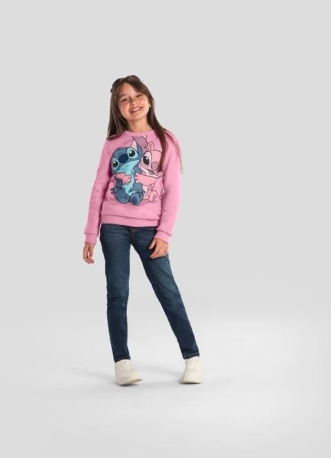 Blusão Moletom Stitch roupa Lilo & Stich infantil casaco Stitch licenciado Disney Brandili