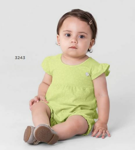 Macaquinho de bebê menina Cotton detalhes estampado Mundi