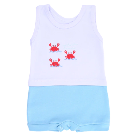 BANHO DE SOL ESTILINHO Menino Bordado Carangueijo