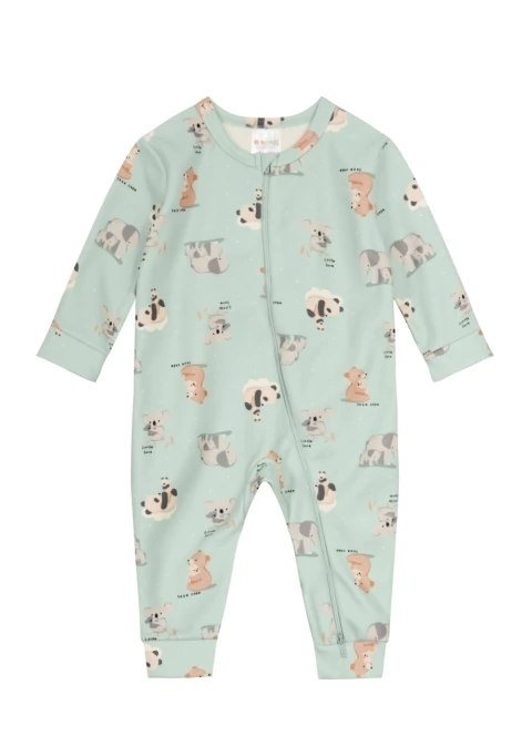 Macacão de Bebê Menina ou Bebê Menino em Soft Com Elastano Brandili