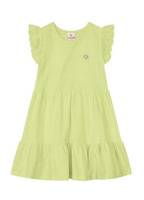 Vestido Infantil Meia Malha Maquinetada meia manga Brandili