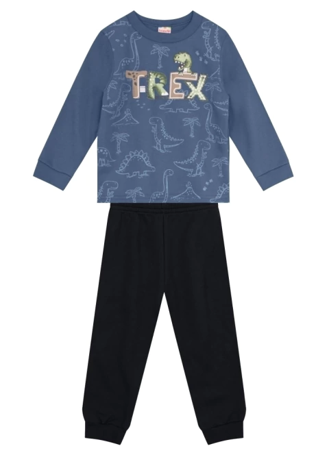 Conjunto Infantil menino de Blusão e Calça Jogger Moletom Brandili 1 ao 3 - TREX