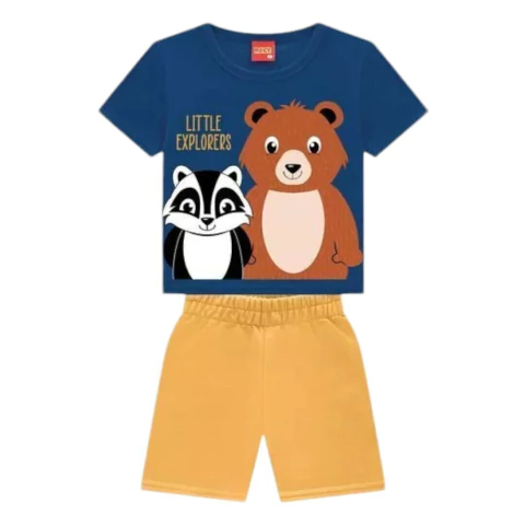 Conjunto KYLY de bebê menino - Camiseta Bichinhos e Bermuda