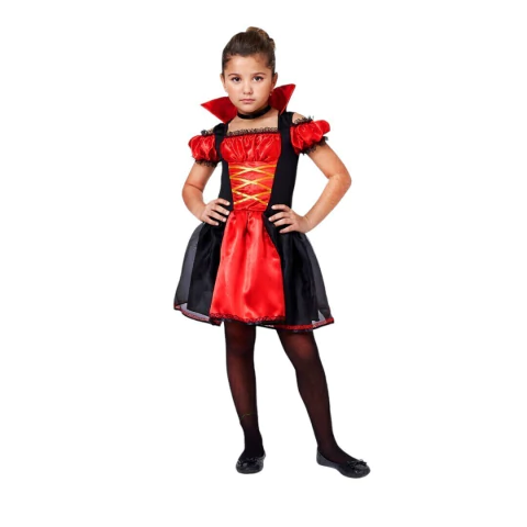 Fantasia infantil menina de Halloween Fantasia de Vampira infantil