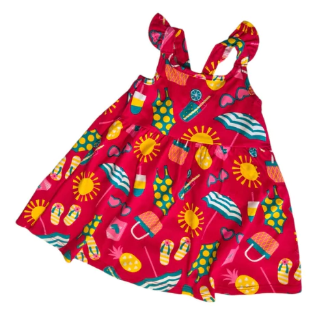 Vestido Verao- Vermelho Verde Agua Kyly