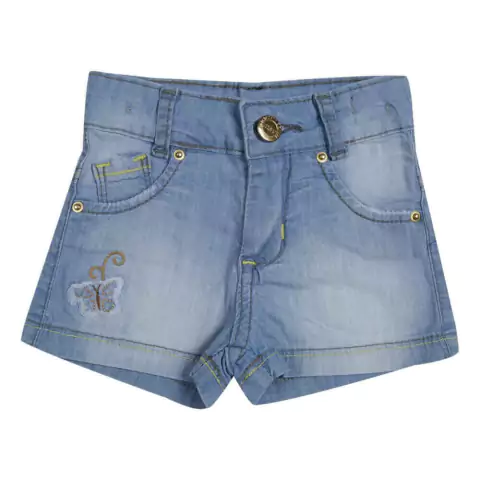 SHORT JEANS BEBÊ MENINA LAVAGEM CLARA