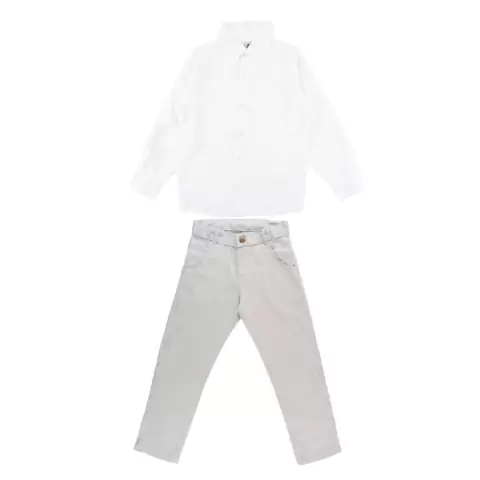 CONJUNTO SOCIAL INFANTIL MASCULINO KOOKABU CAMISA E CALÇA SOCIAL MENINO