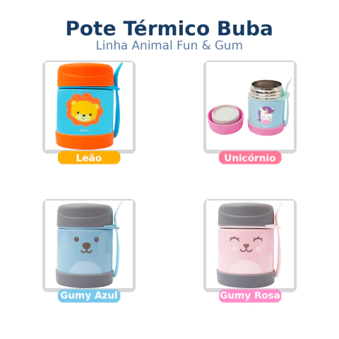 POTE TERMICO BUBA LINHA ANIMAL FUN E GUMY