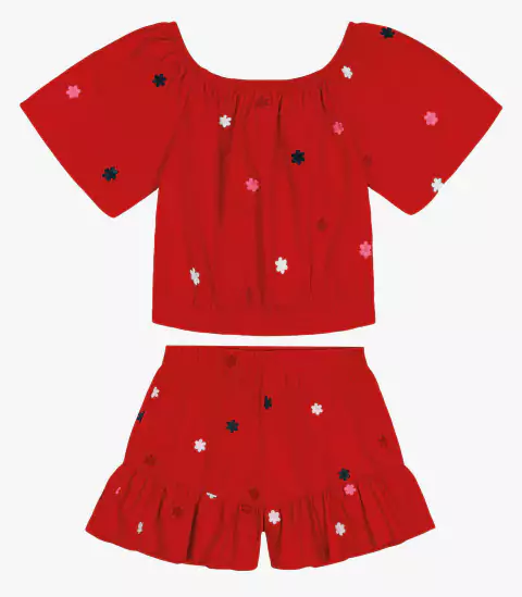 Conjunto Blusa Ciganinha Com Shorts Trick Nick - comprar online