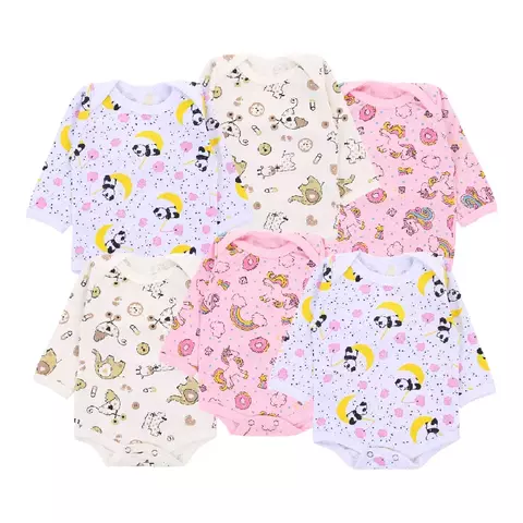 Body de bebê manga longa em malha Top Chot estampado