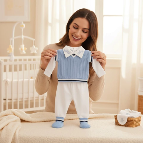 Conjunto Recém Nascido PAGÃO bordado com SAPATINHO - Saída maternidade bebê menino - comprar online