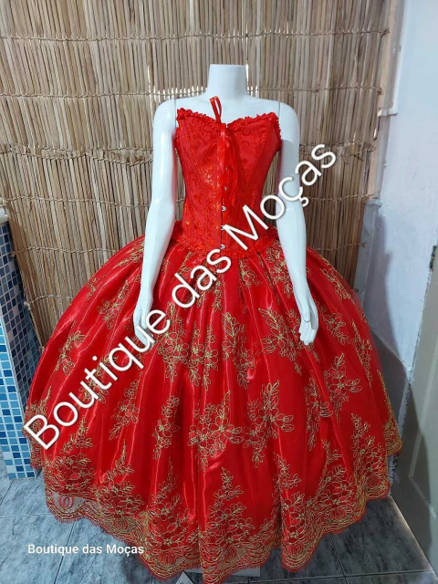 Conjunto Luxo 2 Peças Regina vermelha e dourado - comprar online