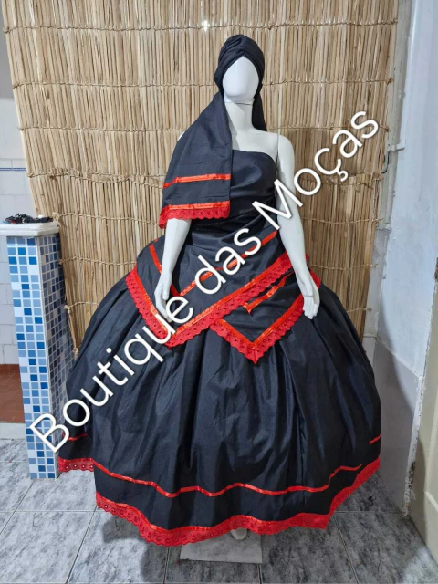 Conjunto 3 Peças Pomba gira Preta e Vermelha. - comprar online