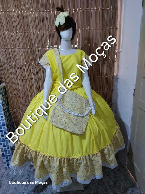 Conjunto Erê Menina Amarela Oxum estampa florzinha - comprar online