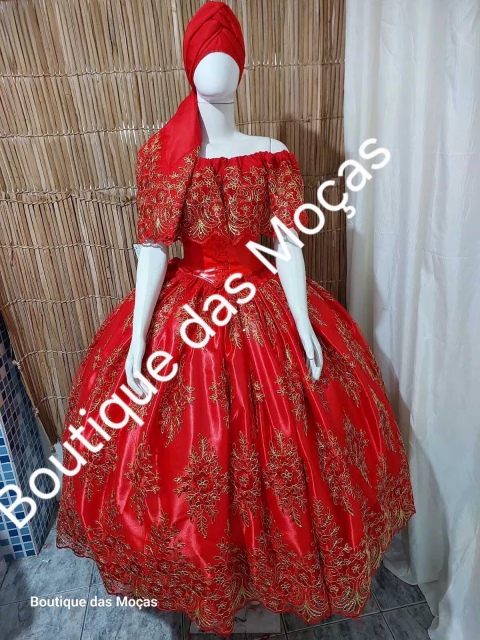 Conjunto Paloma 3 peças Pomba gira vermelho e dourado - comprar online