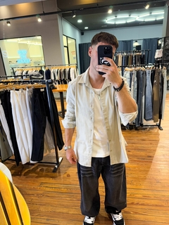 CAMISA LINO CEMENTO MANGA LARGA ZUMMO