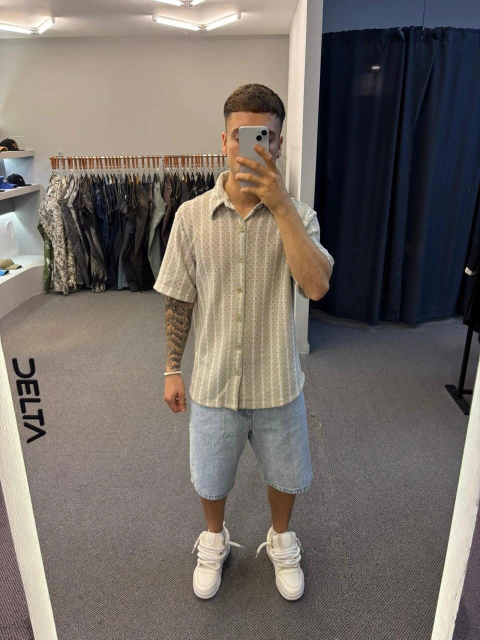 CAMISA TEJIDA RAYADO SIENNA VERDE