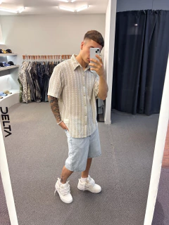 CAMISA TEJIDA RAYADO SIENNA VERDE - comprar online