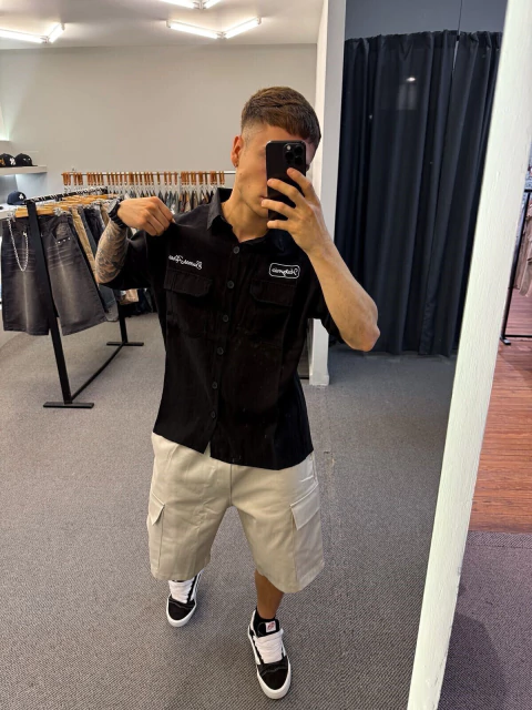 CAMISA BUENOS AIRES BOXY NEGRO