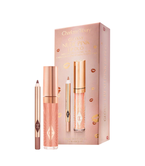 Mini Glossy Pink Lip Gloss + Lip Liner Set (Nude Pink) - Charlotte Tilbury - comprar online
