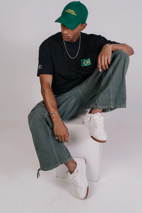 Camiseta Oversized Preta Streetwear | Brasil