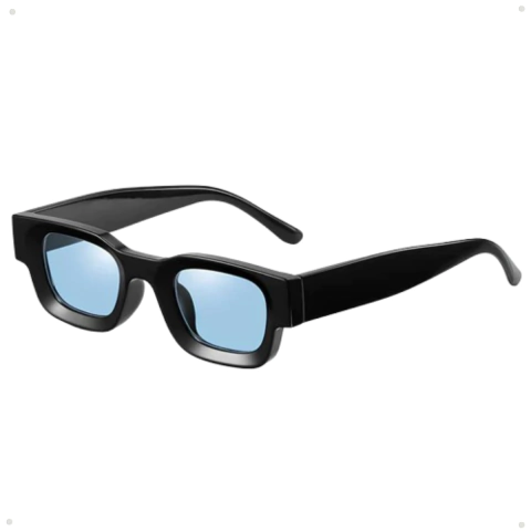 Óculos de Sol Quadrado Masculino e Feminino Kyoto Preto Uv 400