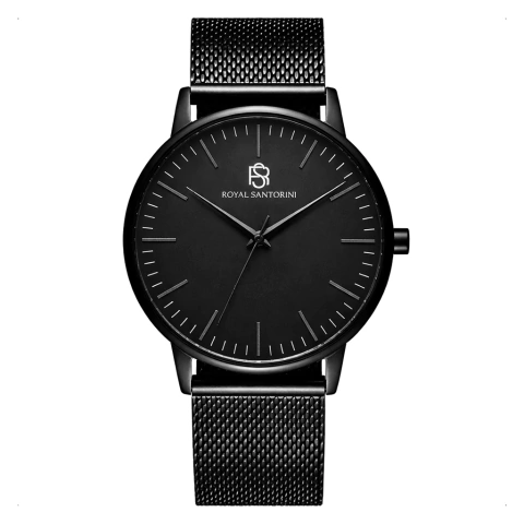 Relógio Minimalista Royal Santorini Clássico Masculino 40mm Pulseira de Metal