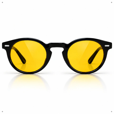 Óculos Redondo Capri Amarelo - Anti Luz Azul