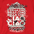 Estampa em camiseta vermelha com ilustrações de personagens em estilo caricatura segurando bandeiras e cartazes, com texto em italiano "O Bella Ciao" e símbolos como foice e martelo, caveira dos piratas, e o logo do time AS Livorno Calcio.