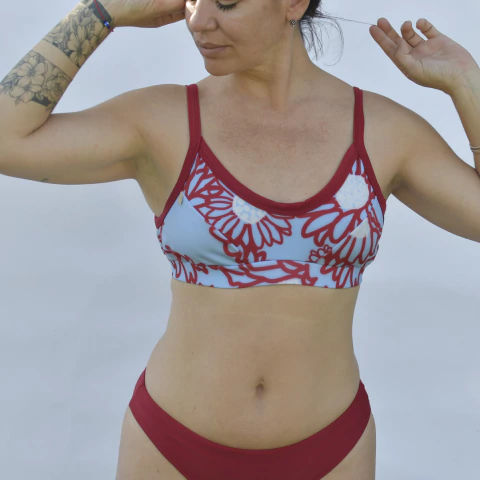 CORPIÑO GRAPA GIRASOL CELESTE