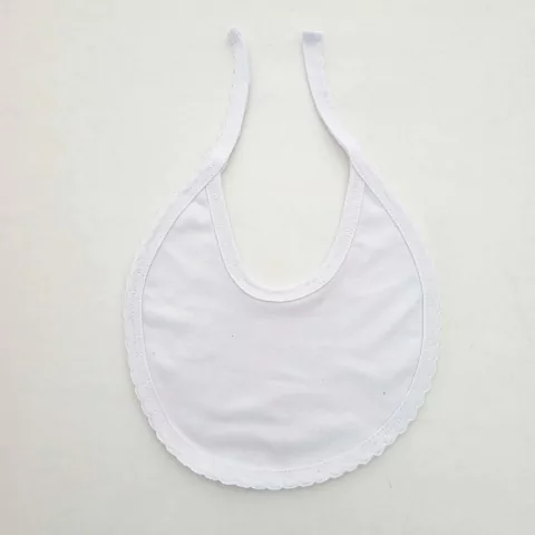 Babero algodón blanco con picot