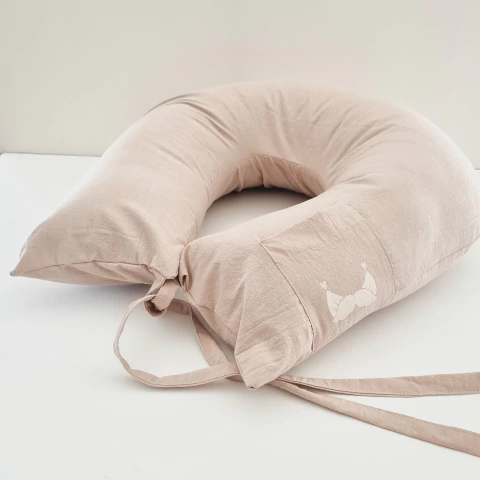 Almohadon de amamantar tusor rosa con relleno