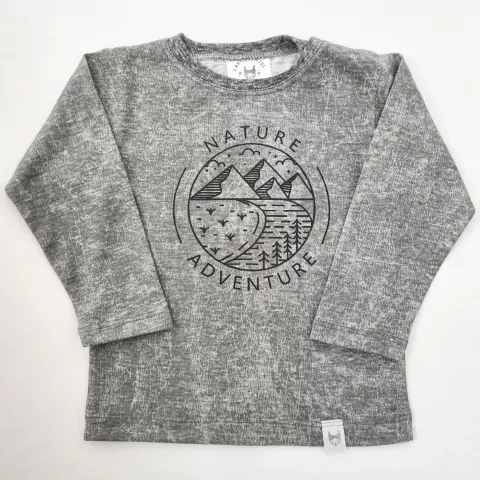 Remera algodon stone gris con estampa ML