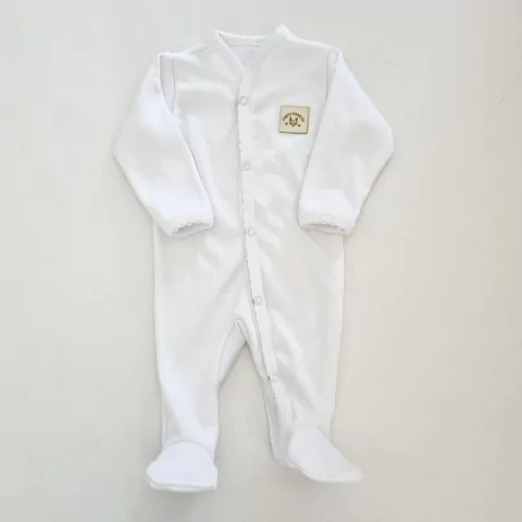 Enterito interlock blanco picot blanco con pie ML