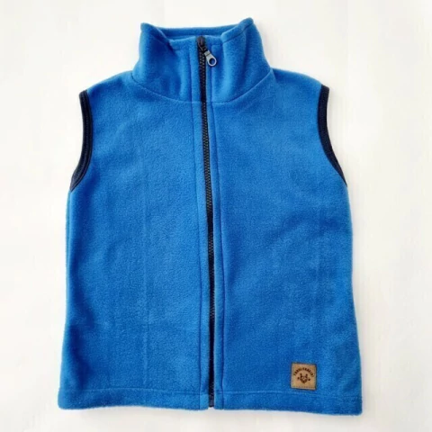 Chaleco micropolar azul con cierre