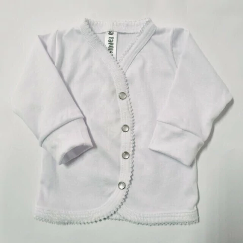 Campera algodon blanco con picot