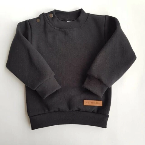 Buzo frisa negro liso