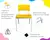 Imagem do Jogo de Mesa Infantil Com 2 Cadeiras Escolar Creche Atividades Amarelo
