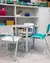 Jogo de Mesa Infantil Com 2 Cadeiras Escolar Creche Atividades Azul Celeste - comprar online