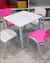 Jogo de Mesa Infantil Com 2 Cadeiras Escolar Creche Atividades Rosa - comprar online