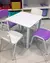 Jogo de Mesa Infantil Com 2 Cadeiras Escolar Creche Atividades Branco - comprar online